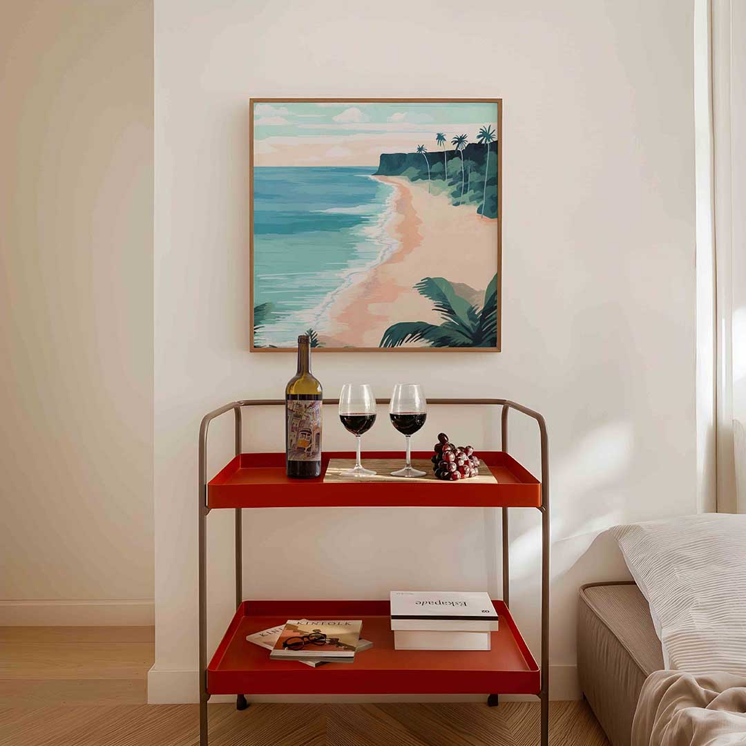 Strand met palmbomen Poster