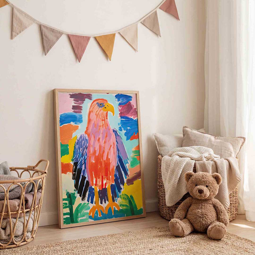 Vogel met kleurrijke veren Poster