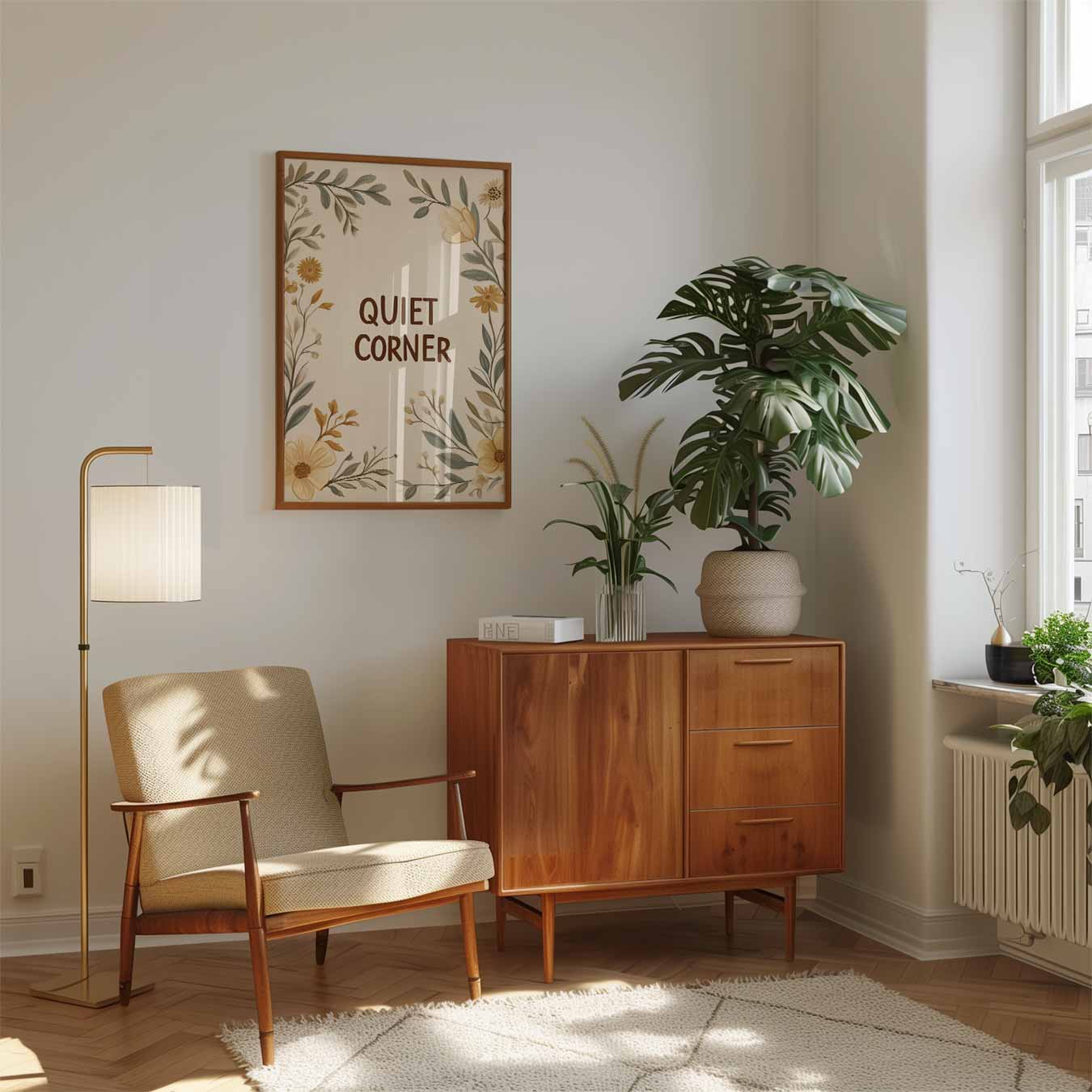 Rustige Bloemenhoek Poster-WallArtistic
