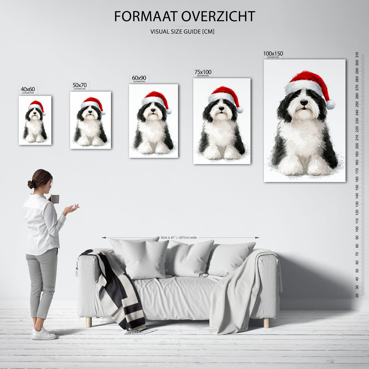Kersthond illustratie Kunstwerk