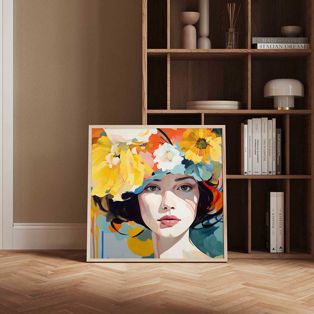 Vrouw met bloemen Poster