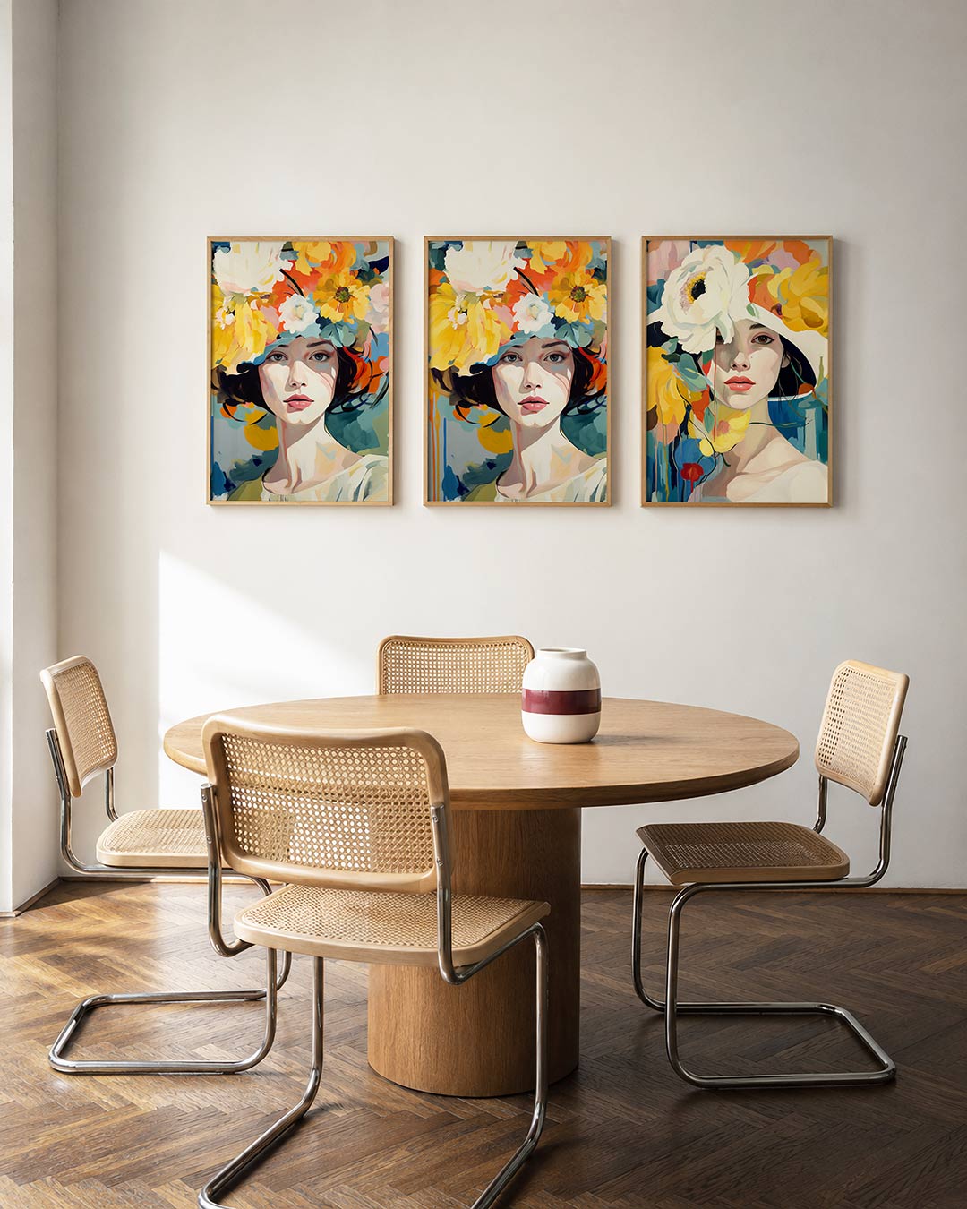 Bloemrijke portretkleuren Posterset