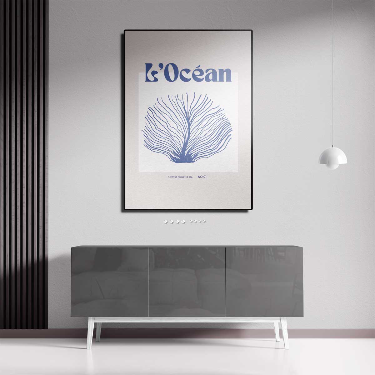 L'Océan: Bloemen uit de Zee Kunstwerk-canvas-dibond-plexiglas-wanddecoratie-WallArtistic