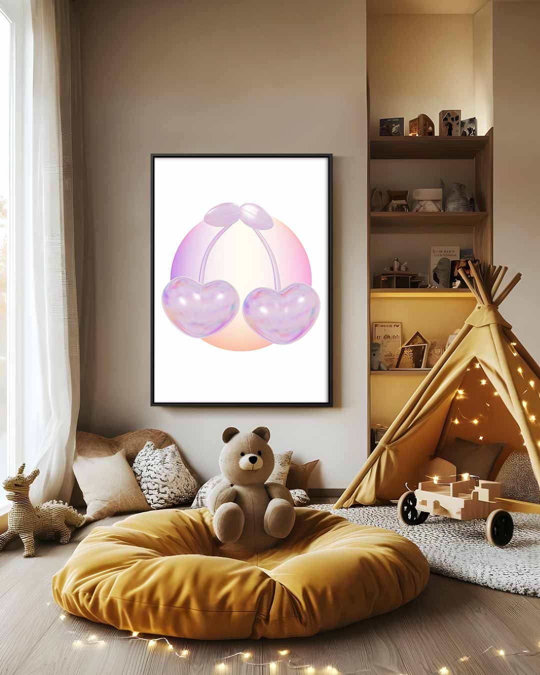Glanzende Hartkersen Kunstwerk-canvas-dibond-plexiglas-wanddecoratie-WallArtistic