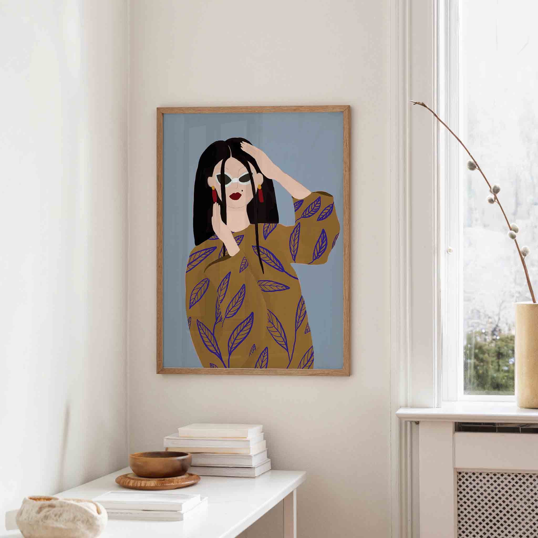 Vrouw met zonnebril Poster