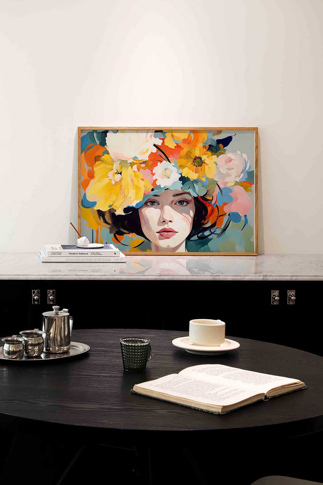 Vrouw met bloemen Poster