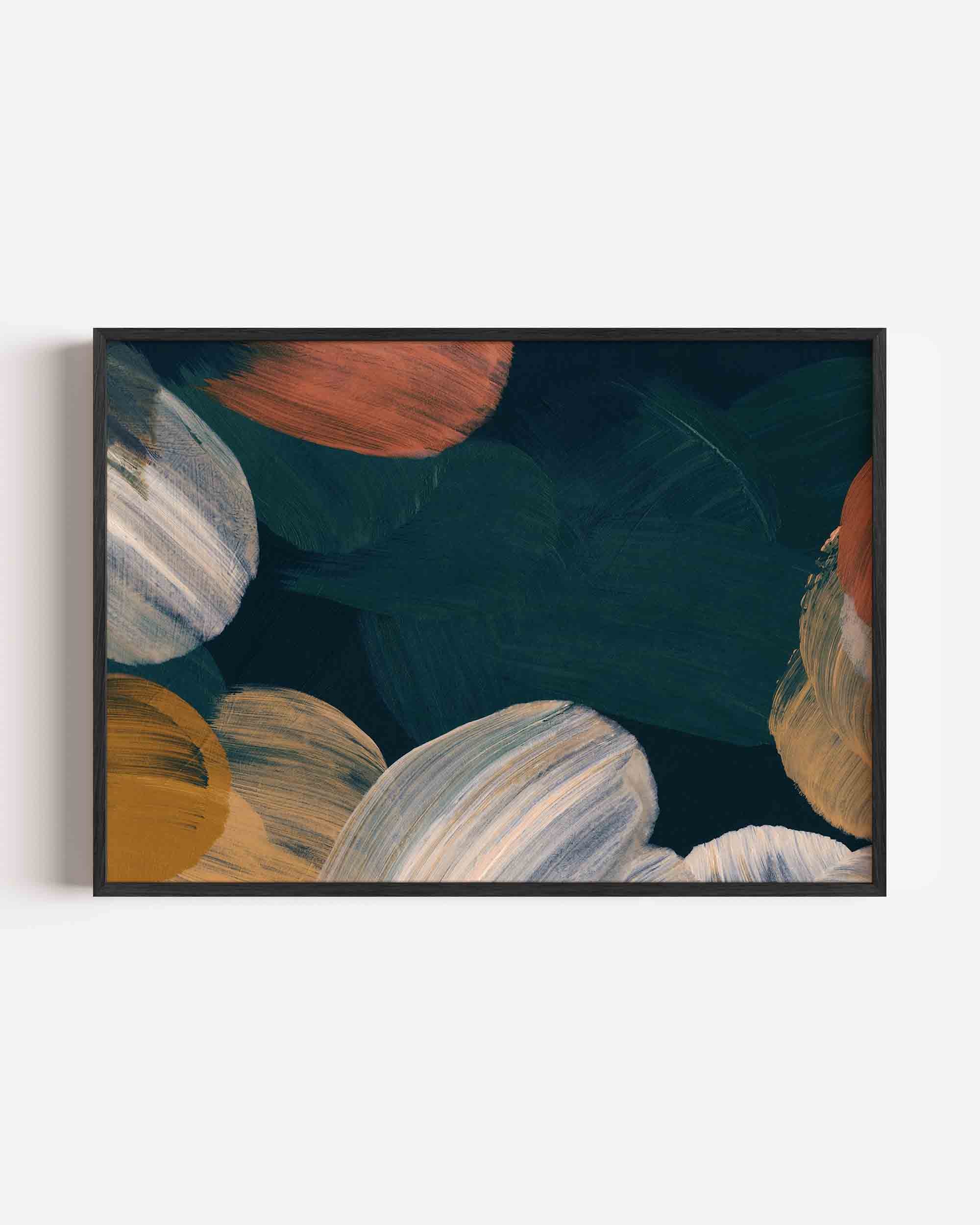 Abstracte penseelstreken Poster
