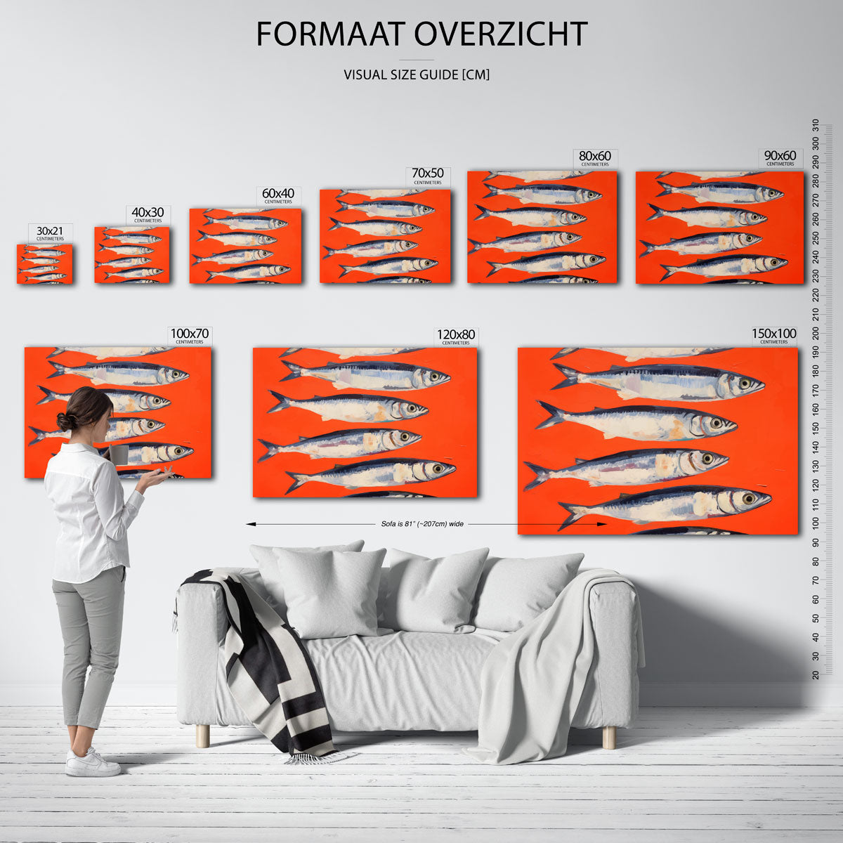 Vissen op oranje Poster