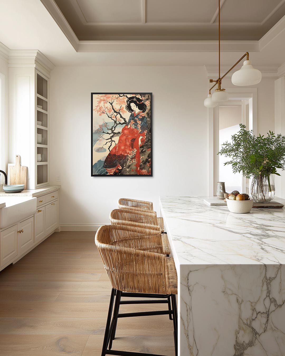 Dromerige bloesemvrouw Kunstwerk