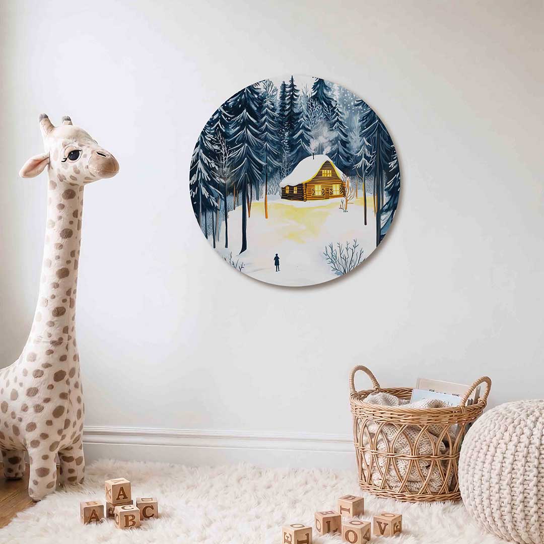 Winterlandschap met huis Muurcirkel