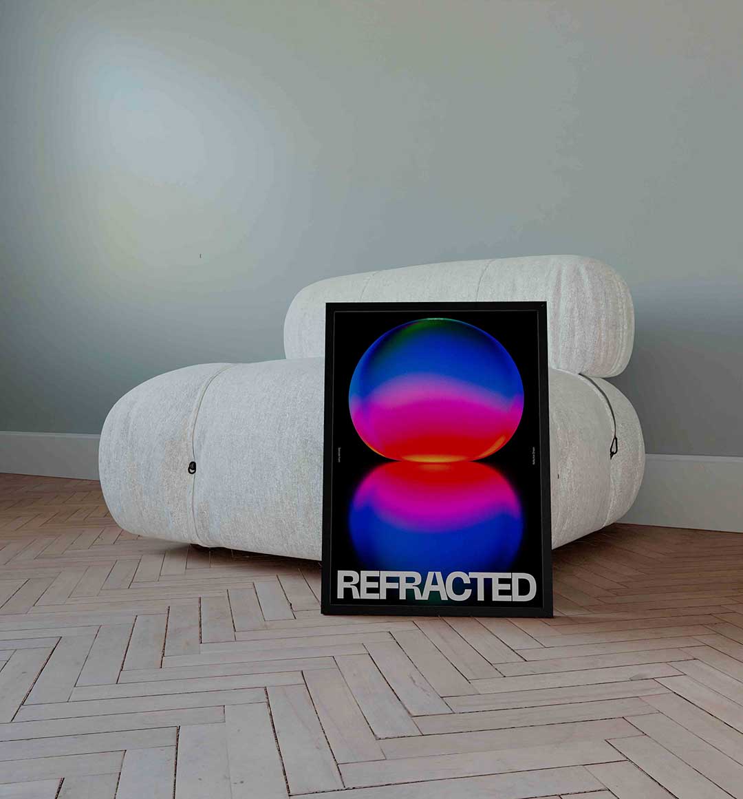 Refracted sphere Poster
