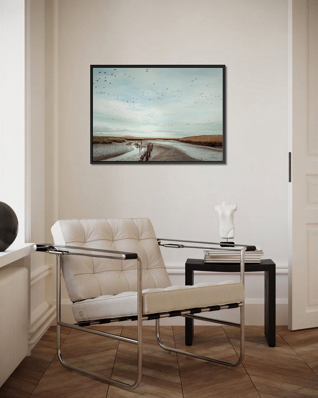 Vogelvlucht over landschap Kunstwerk