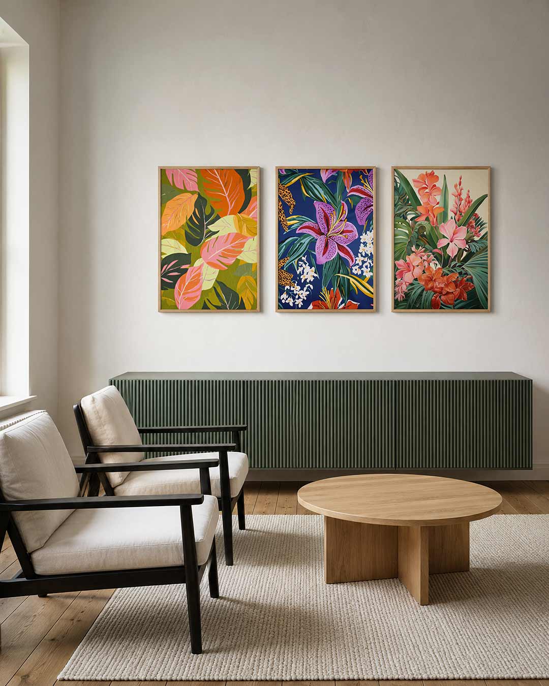 Bladpatroon kleurenmix Posterset