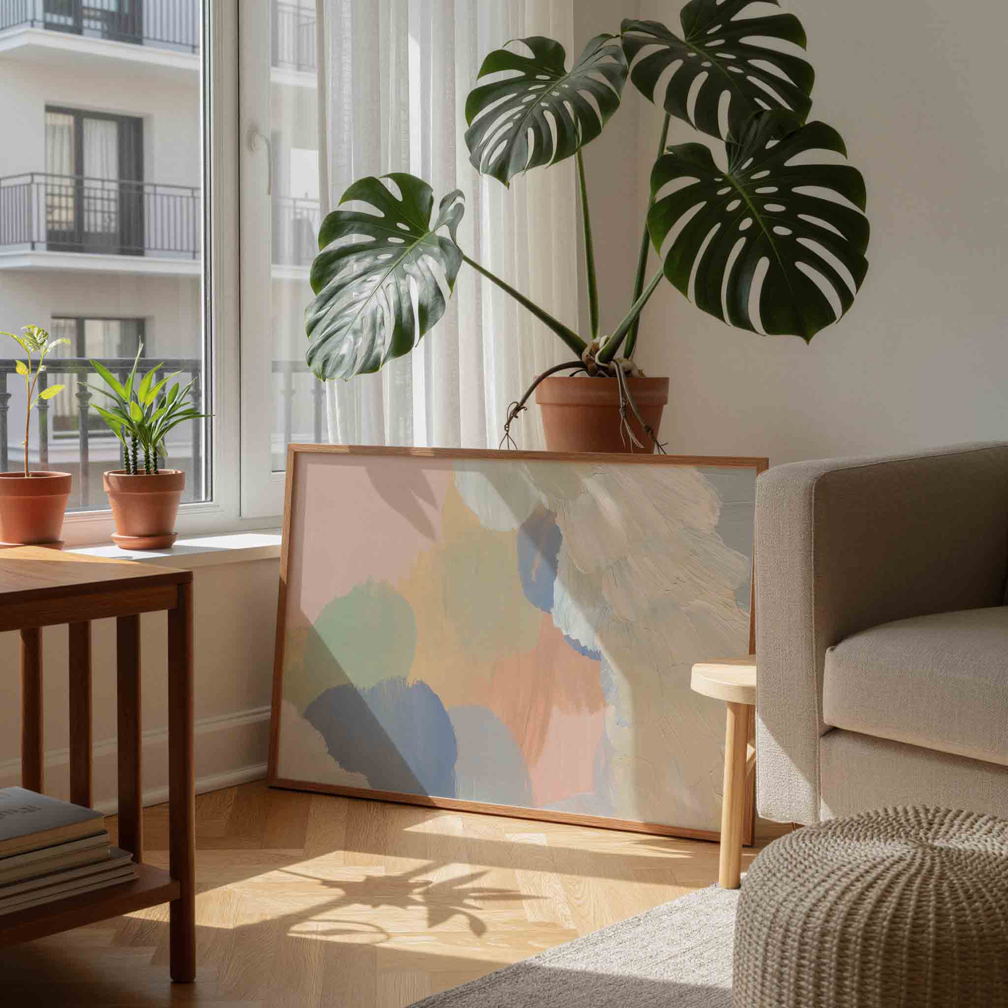 Abstracte pastelkleuren Poster