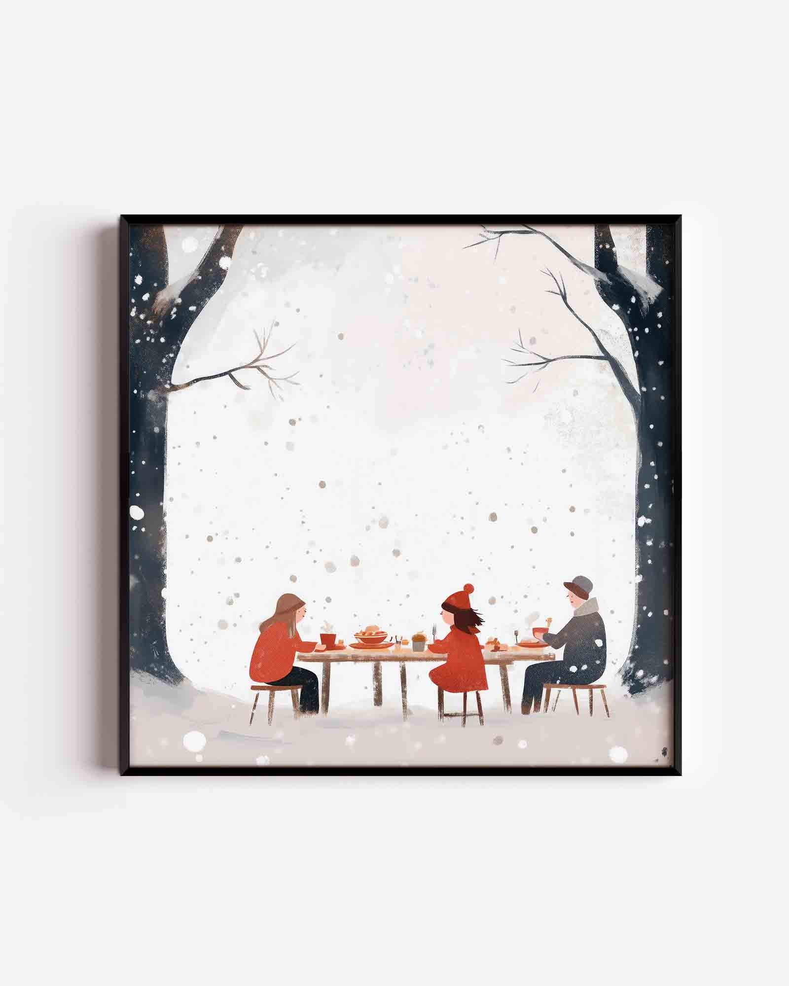 Winterse maaltijd Poster