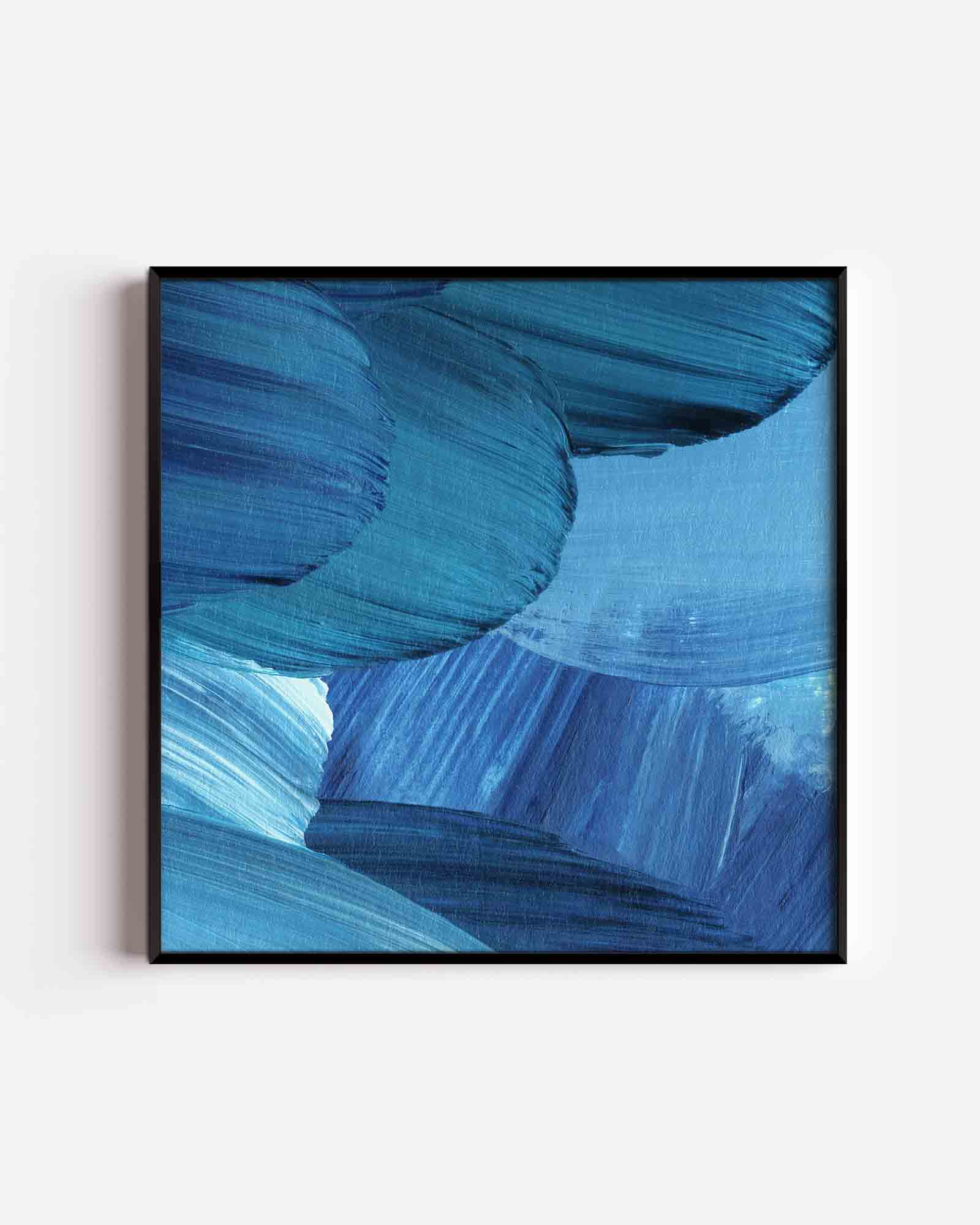 Abstracte blauwe vormen Poster