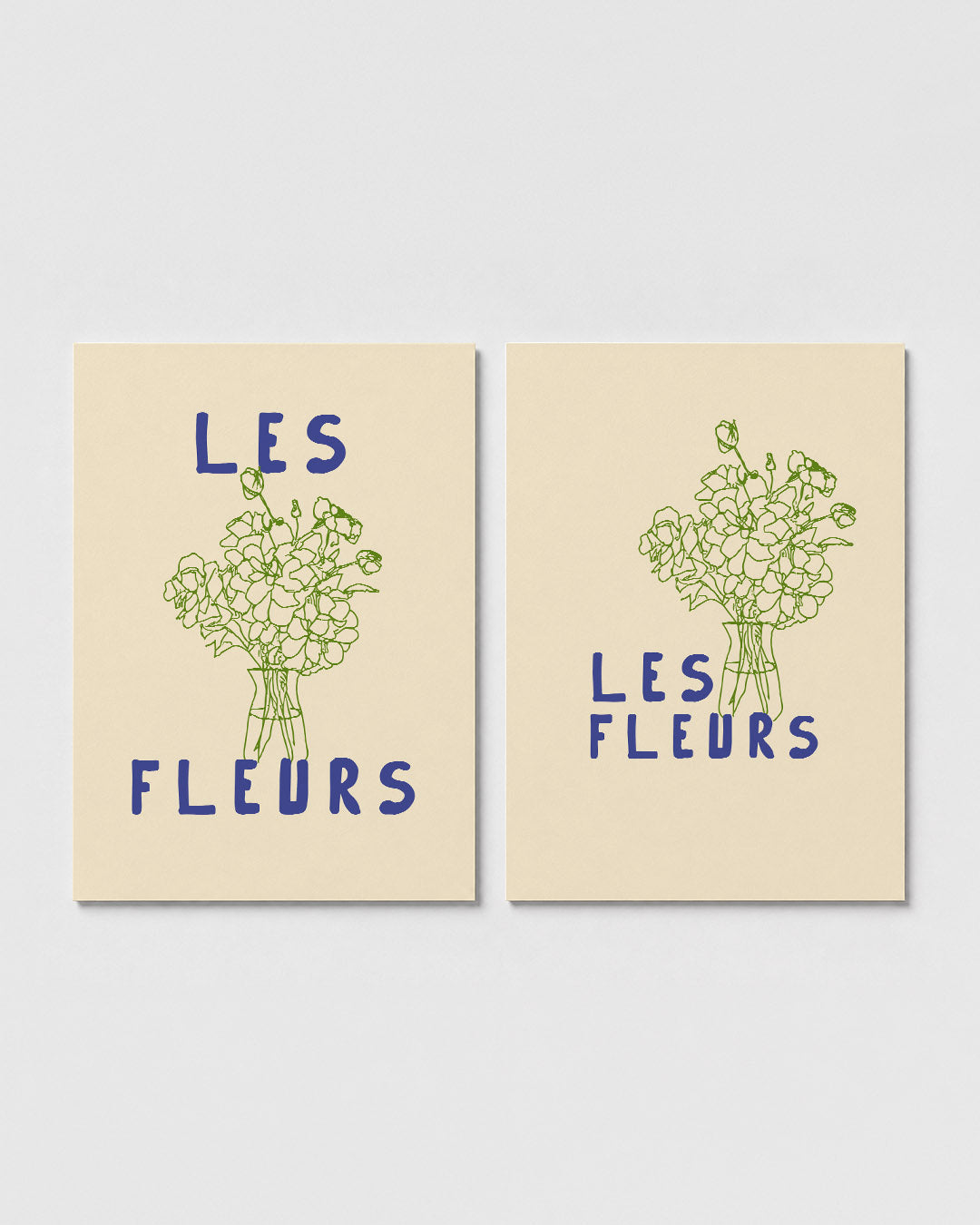 Bloemrijke lijnenspel Posterset