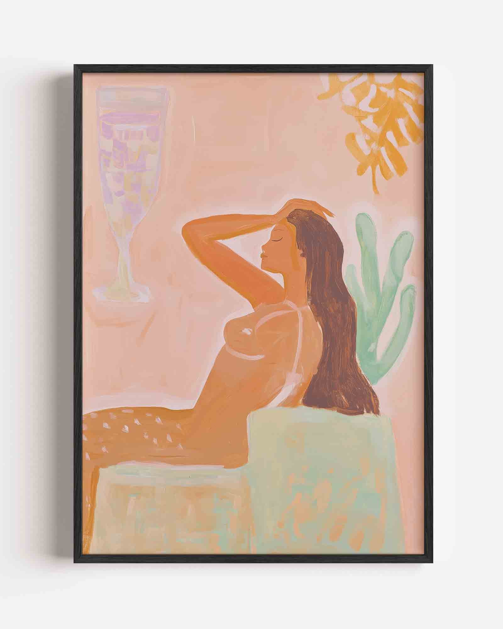 Vrouw met glas Poster