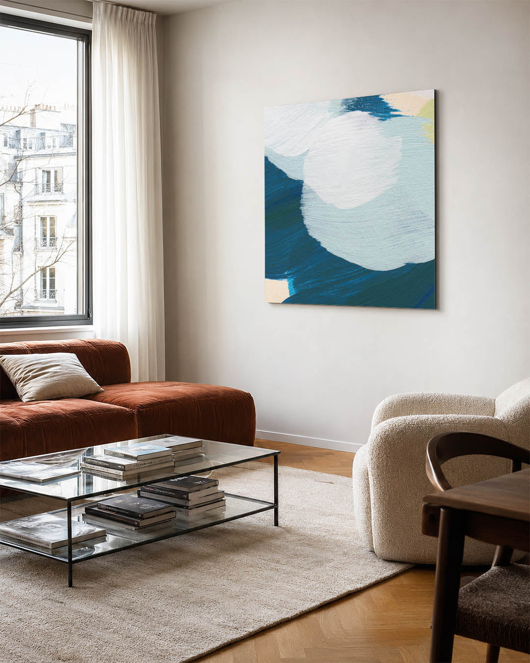 Vloeiende kleurencompositie Kunstwerk