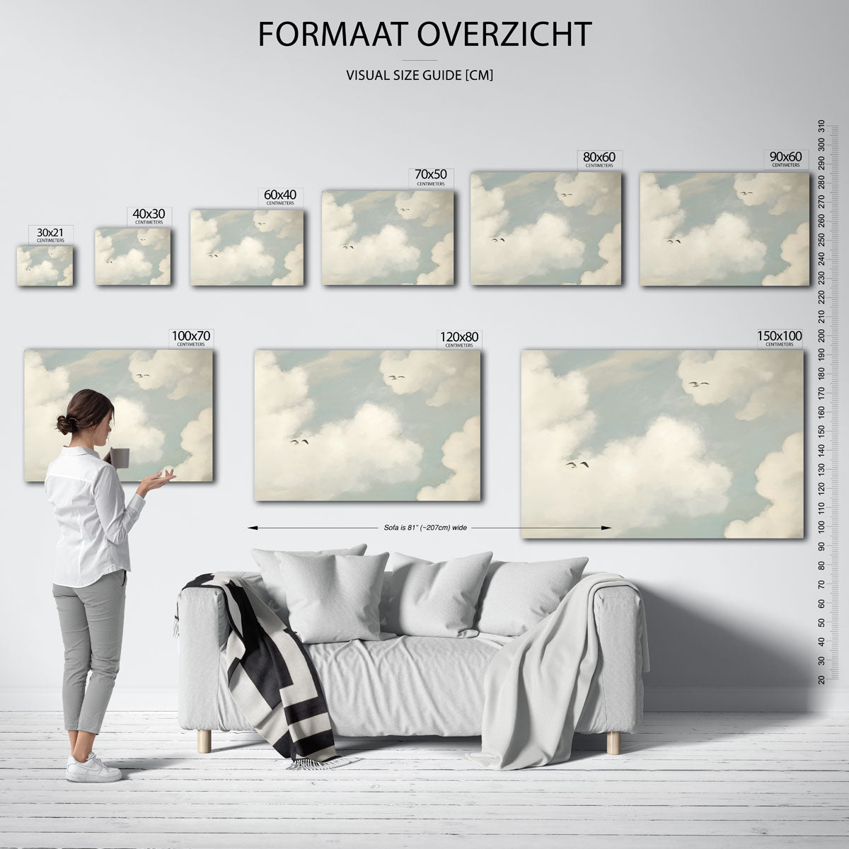 Wolken en vogels Poster
