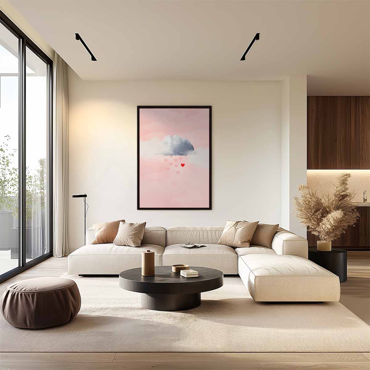 Luchtige Love Regen Kunstwerk-canvas-dibond-plexiglas-wanddecoratie-WallArtistic