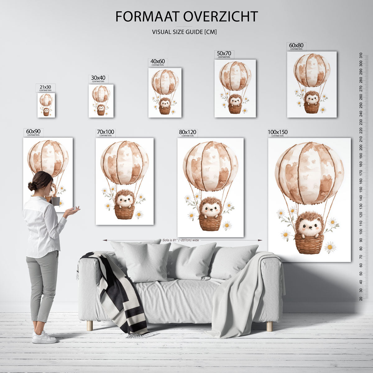 Egel in luchtballon Poster