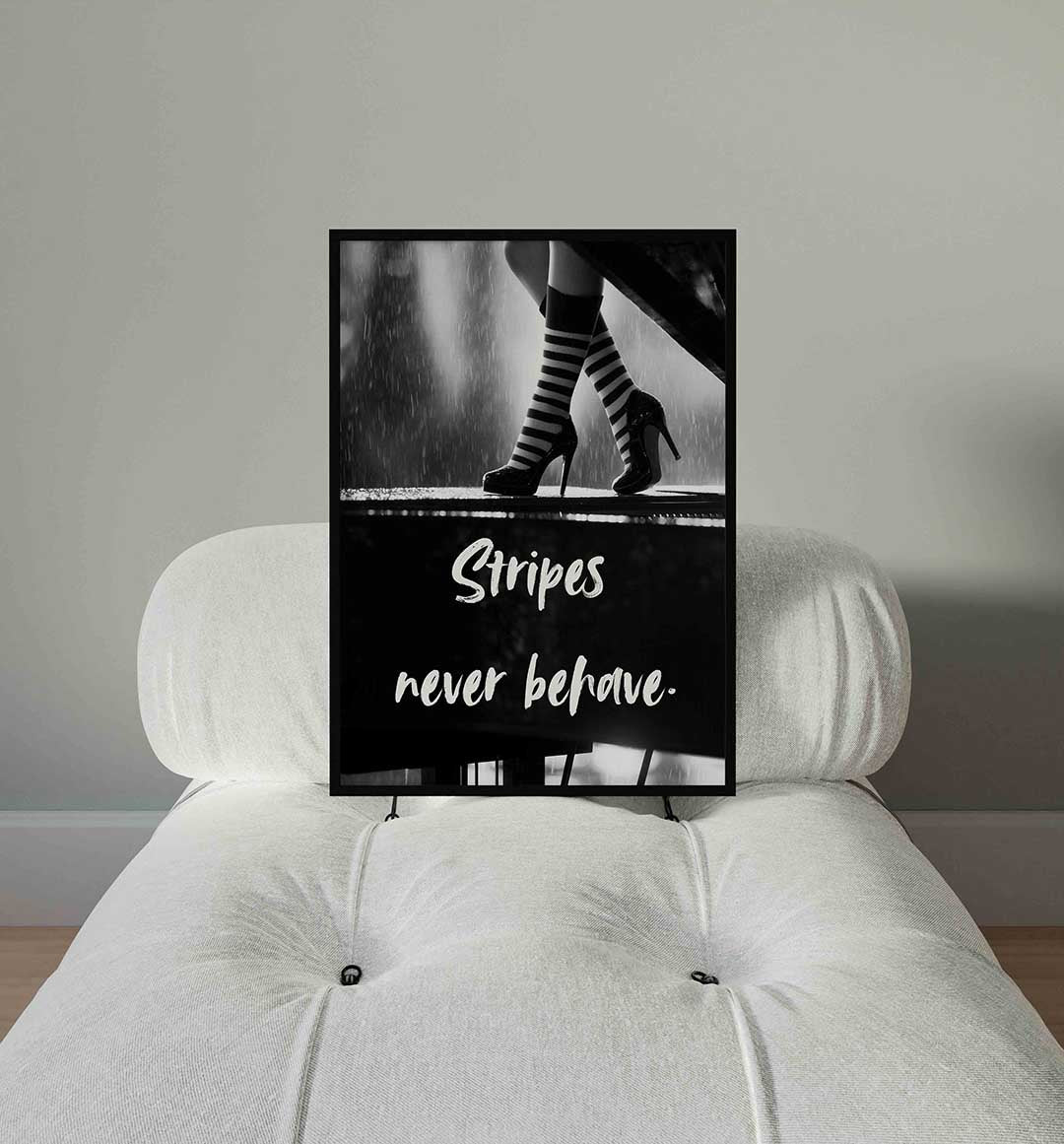 Gestreepte sokken en hakken Poster