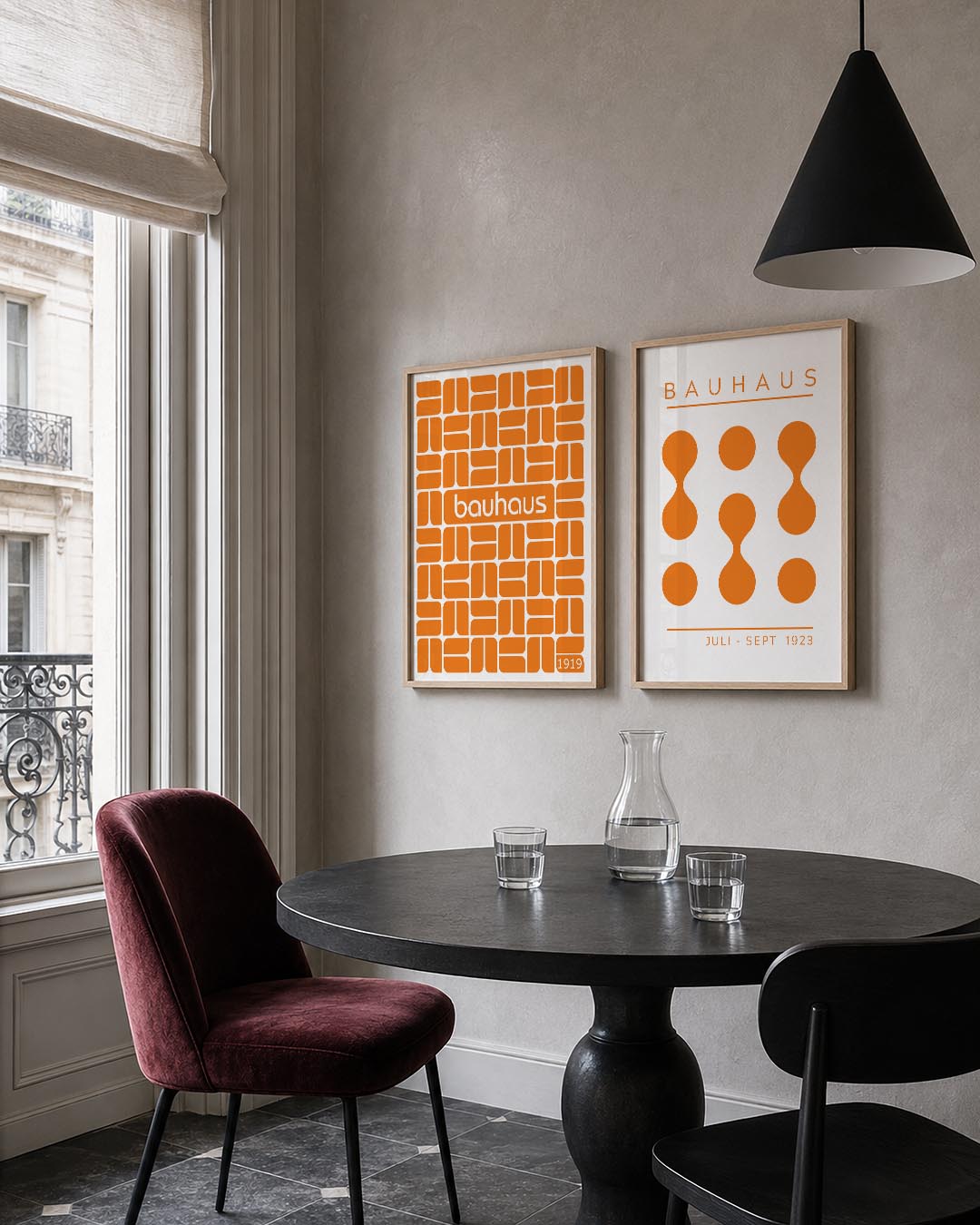 Oranje vormenspel Posterset