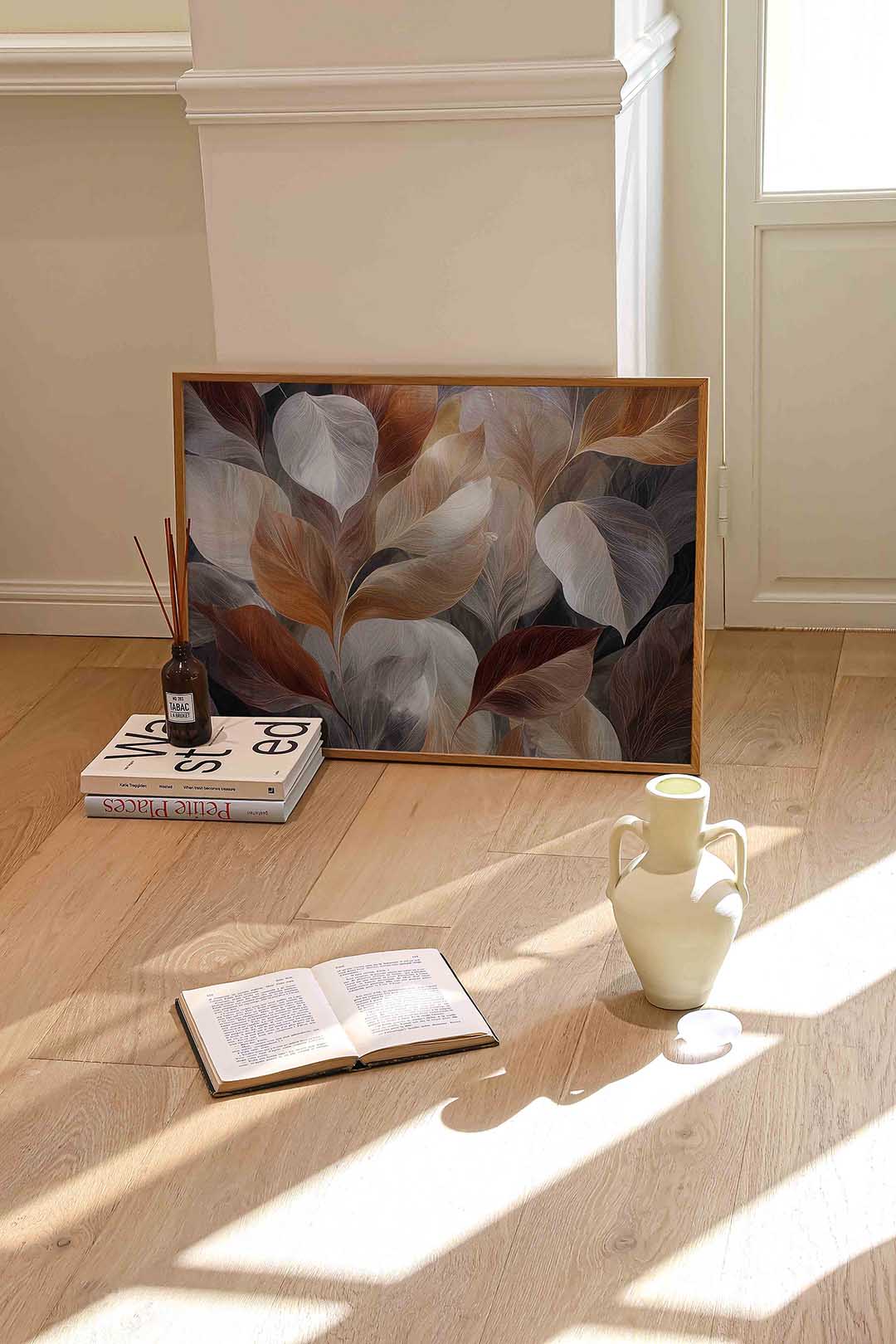 Bladeren in warme tinten Poster