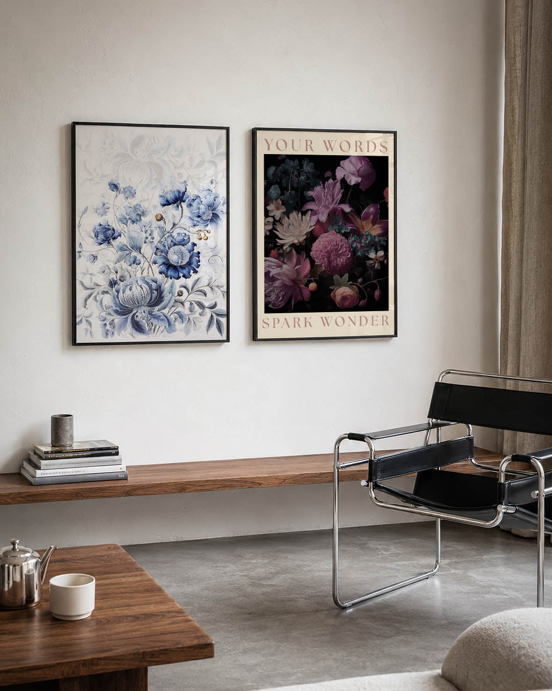 Bloemenpracht in blauw Posterset