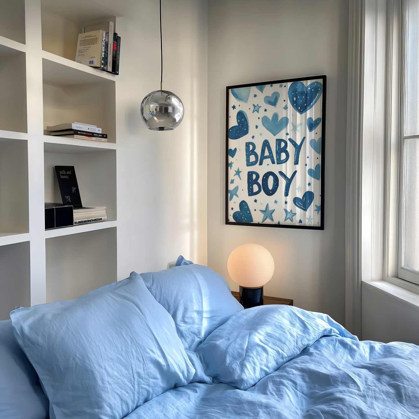 Blauwe Babyjongen Poster-WallArtistic