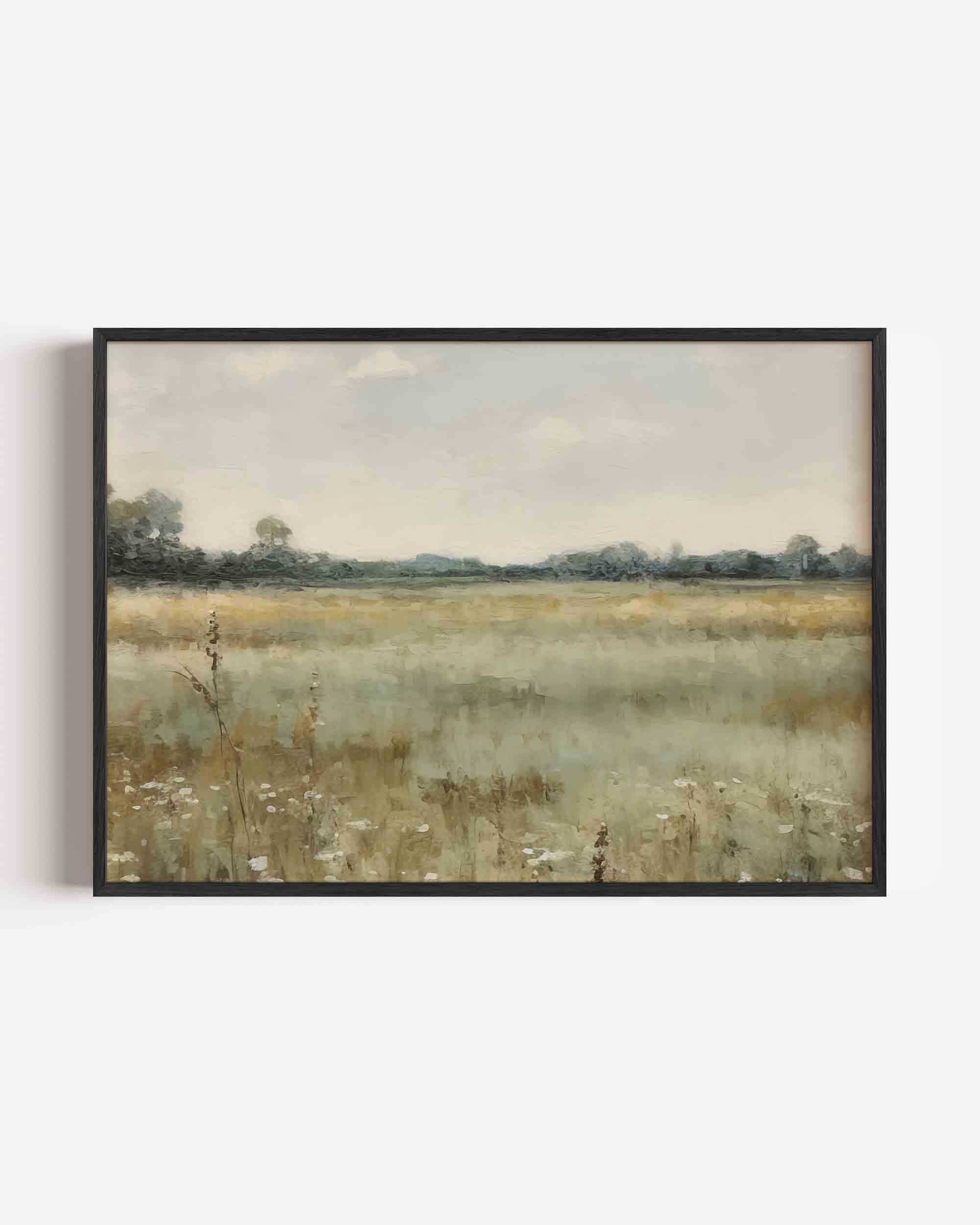 Landschap met veld en bomen Poster