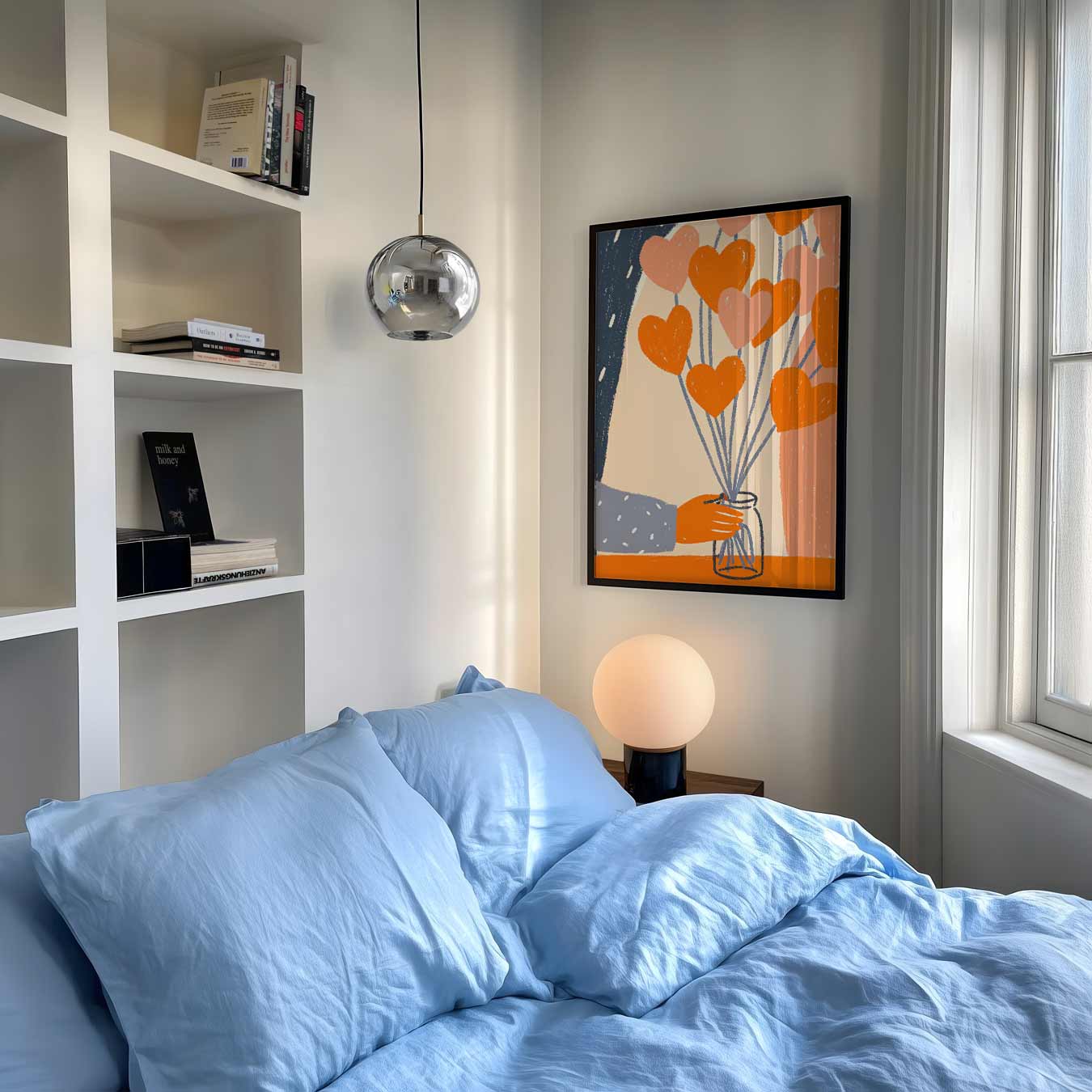 Liefdevolle Hartenbloemen Poster-WallArtistic