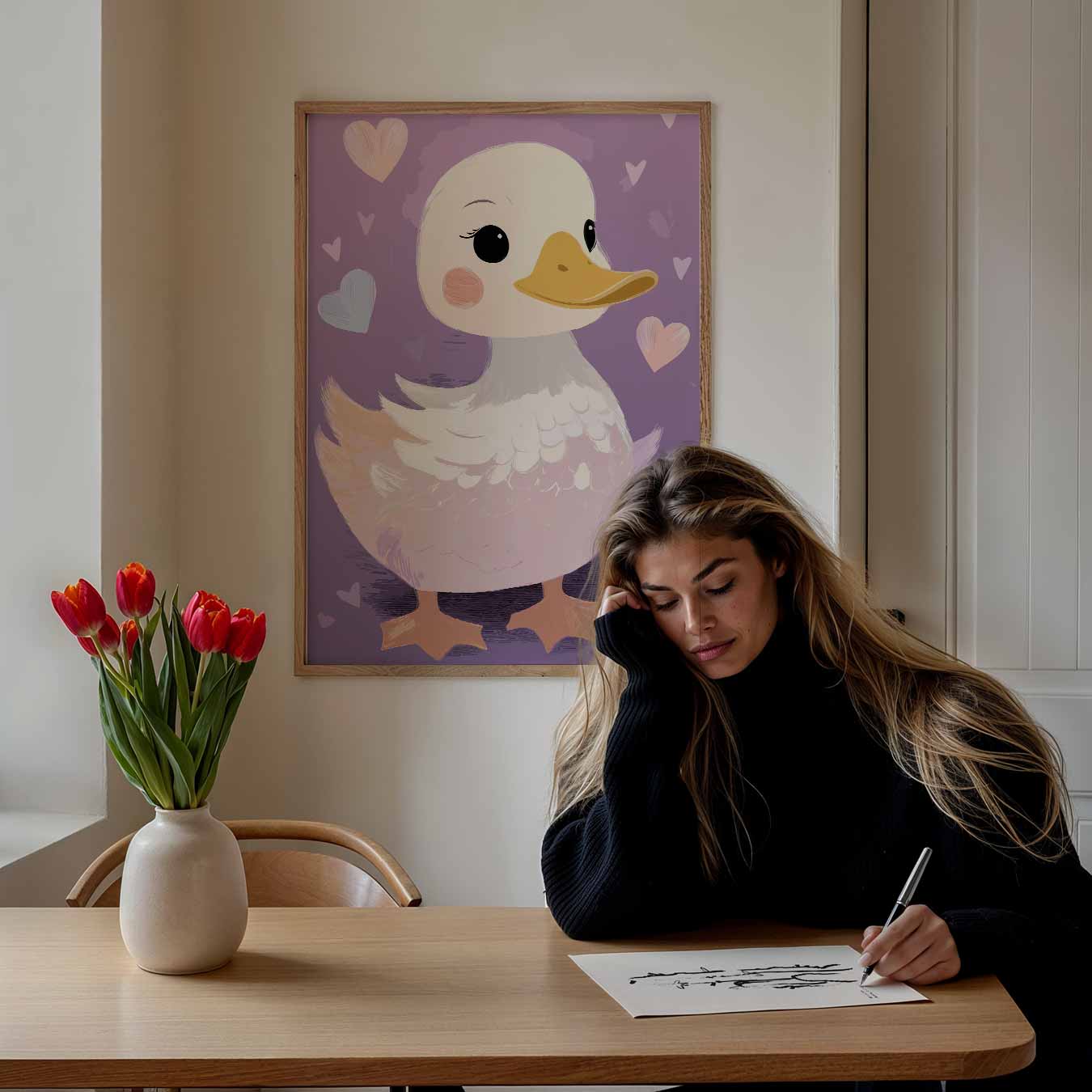 Schattige Eend Decoratieve Poster-WallArtistic