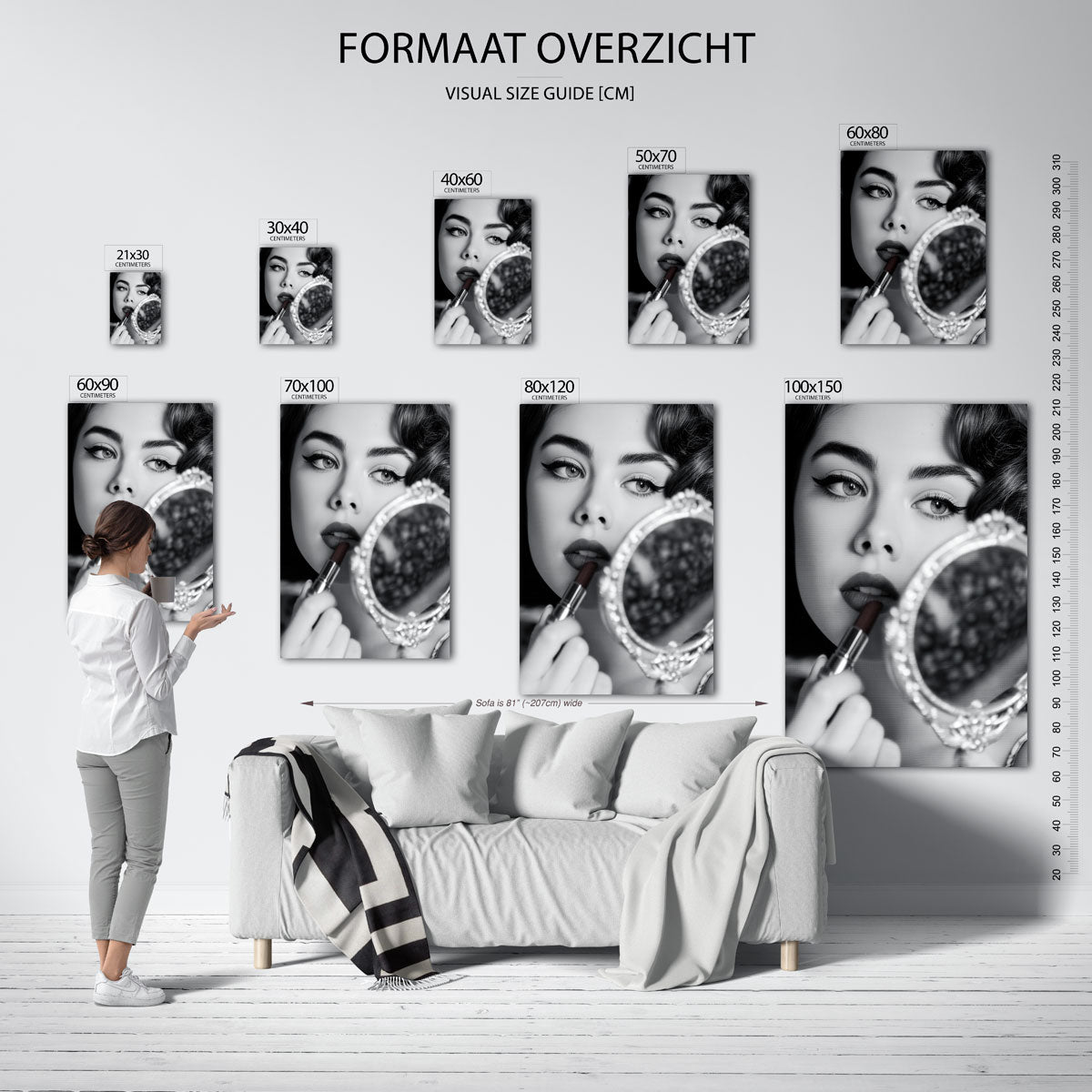 Vrouw met spiegel Poster