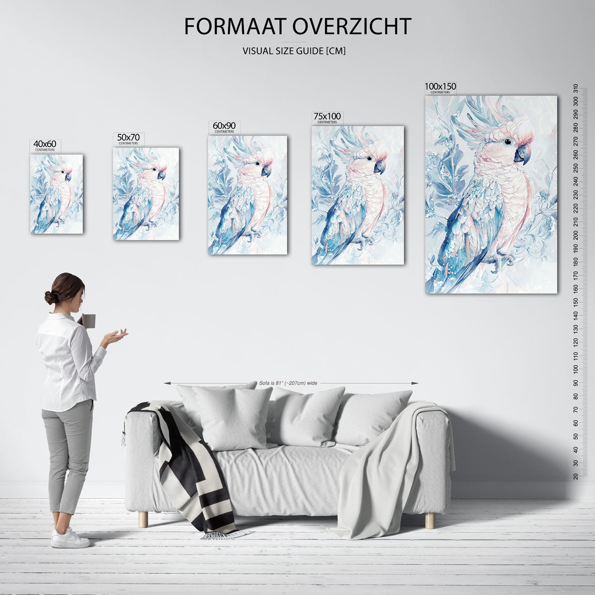 Vogels en bladeren Kunstwerk