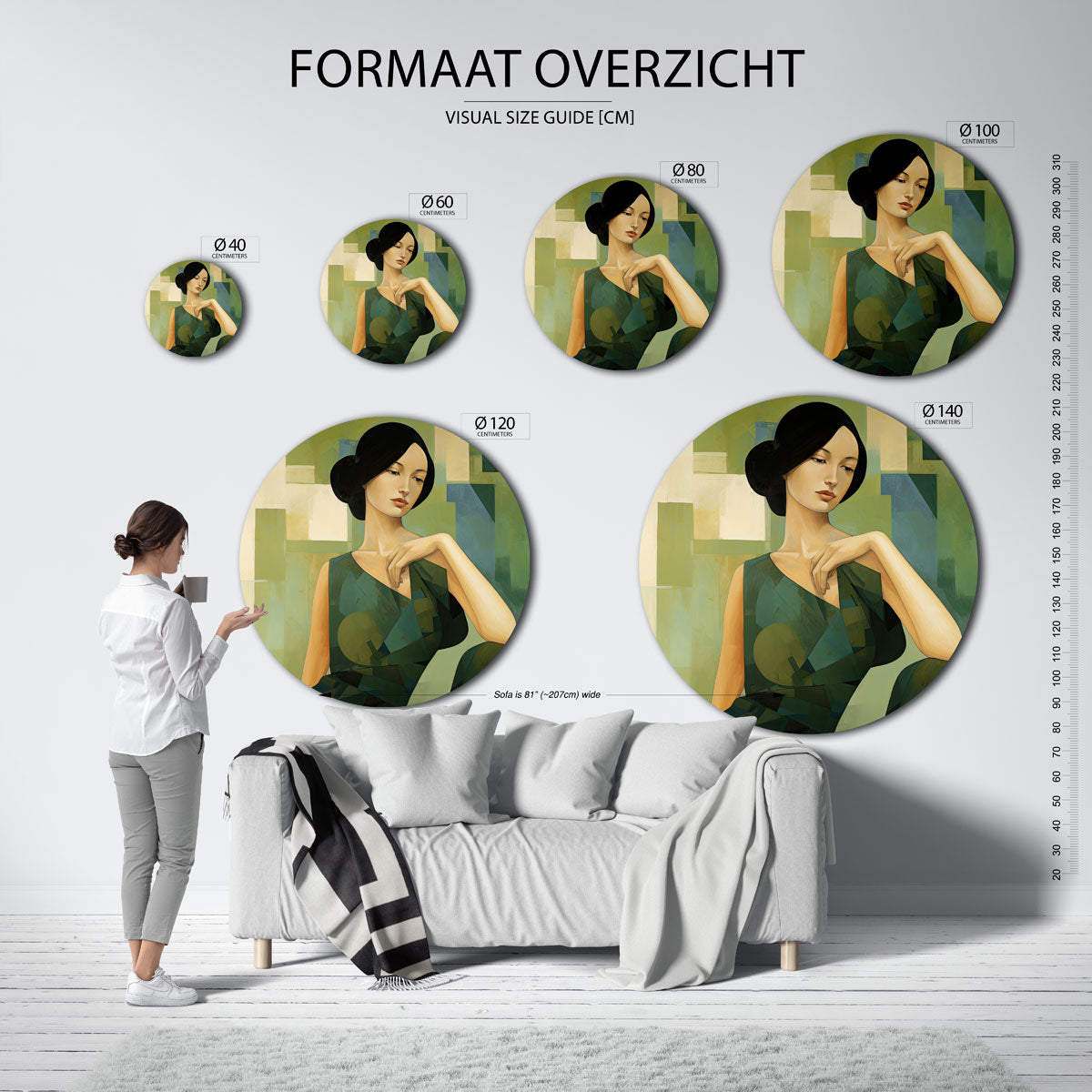 Vrouwelijk portret Muurcirkel