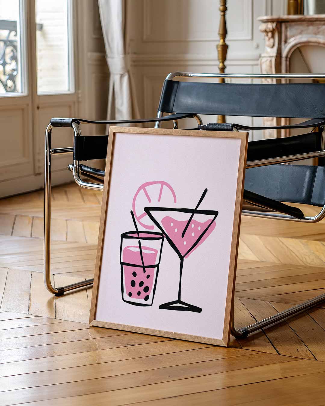 Tropische Cocktail Illustratie Poster-WallArtistic