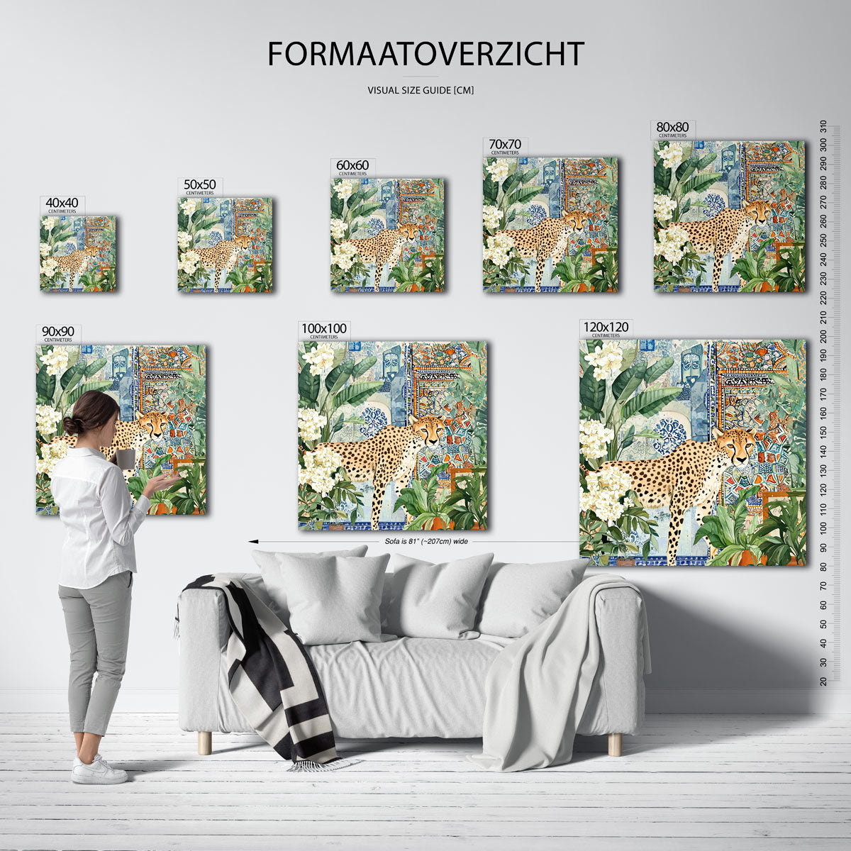 Cheetah en planten Poster