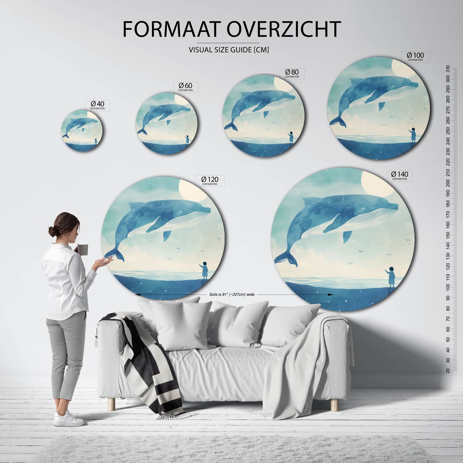 Walvis en kind Muurcirkel