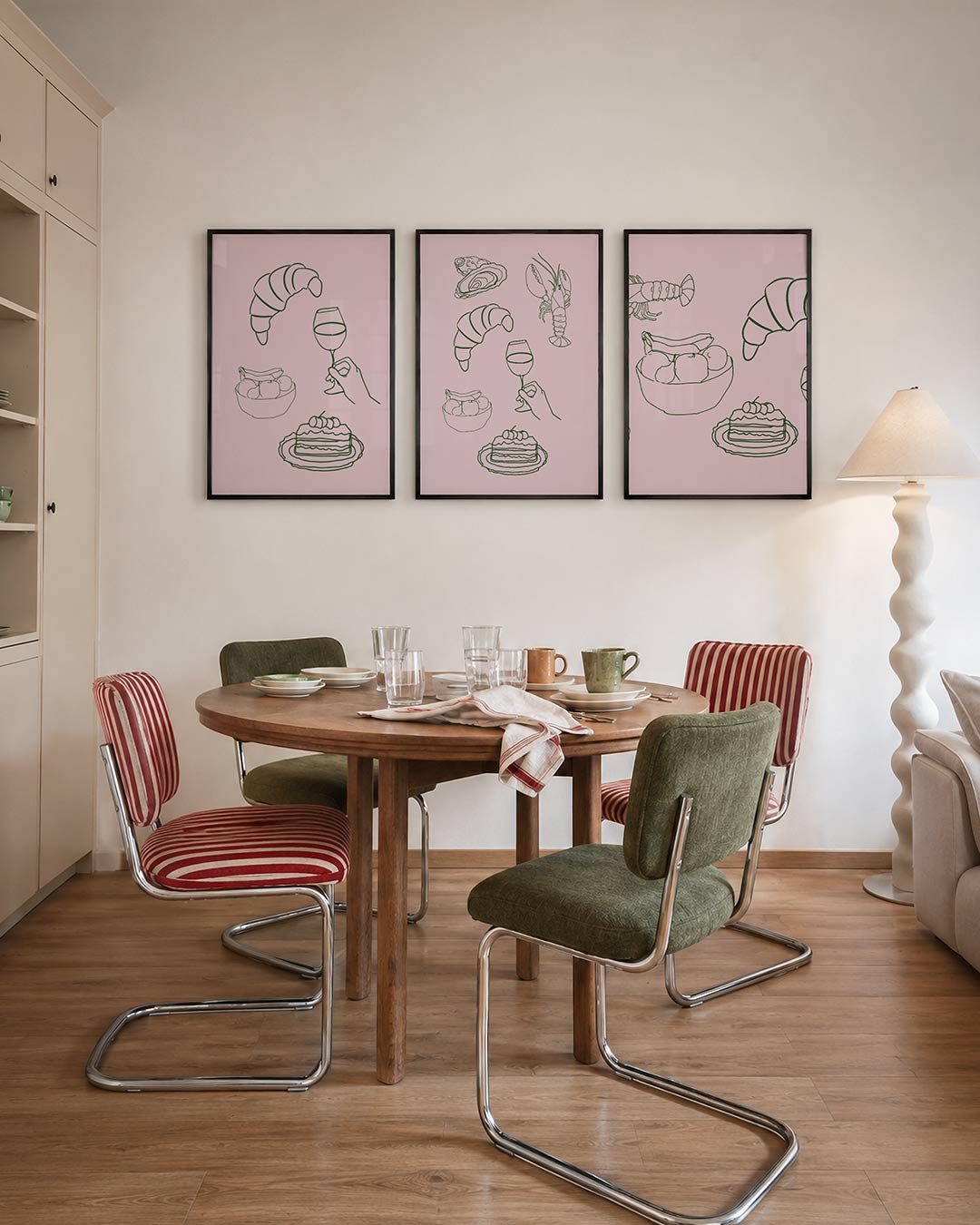 Eenvoudige lijnenspel Posterset
