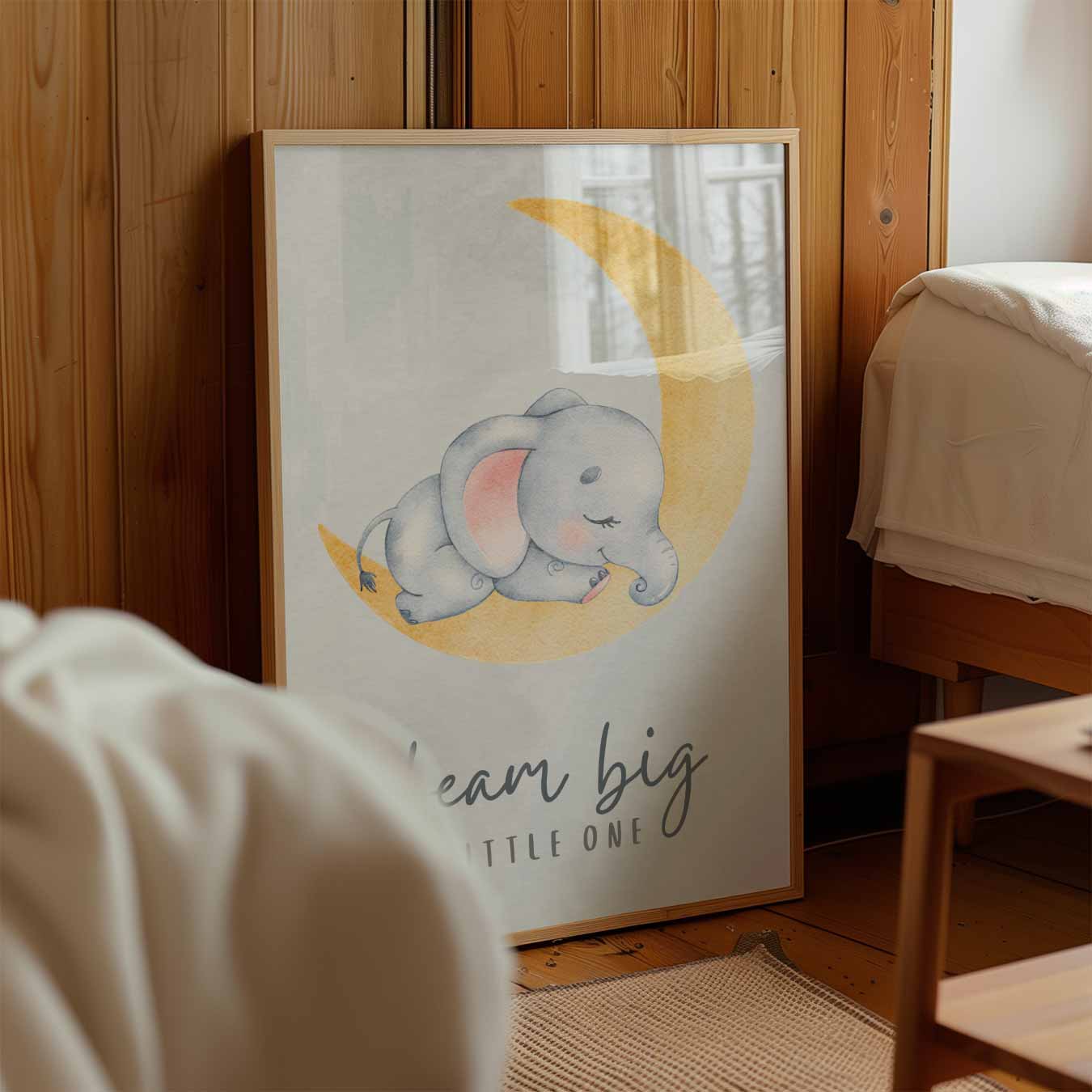Dromerige Olifantenposter voor de Kinderkamer Poster-WallArtistic