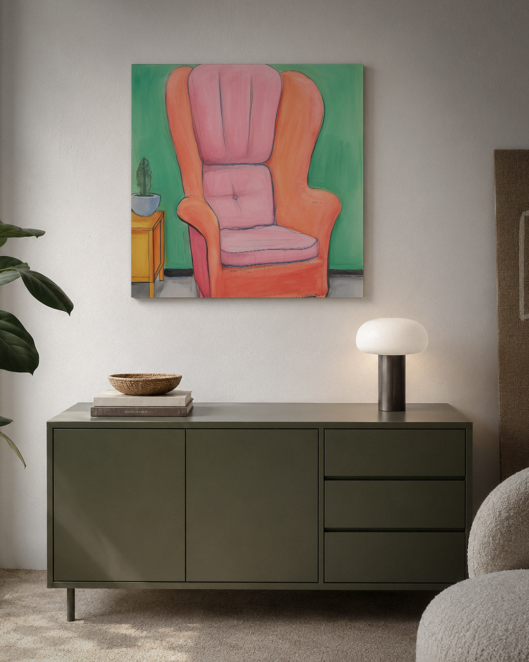 Kleurrijke interieur scène Kunstwerk