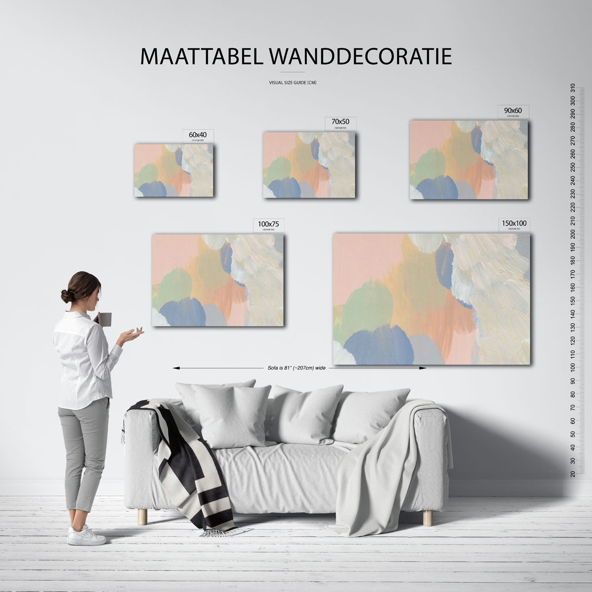 Zachte kleurencompositie Kunstwerk