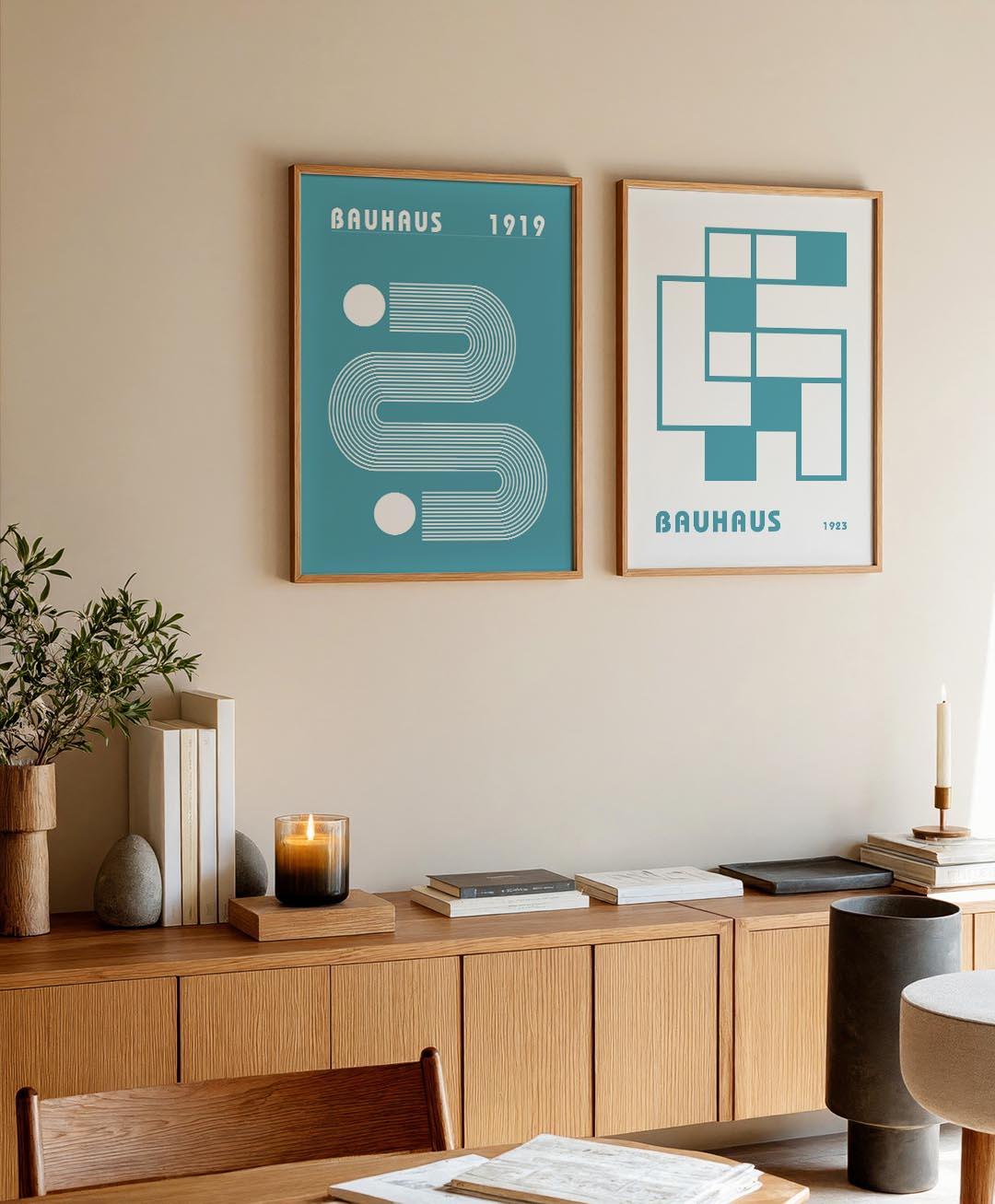 Lijnen en cirkel Posterset