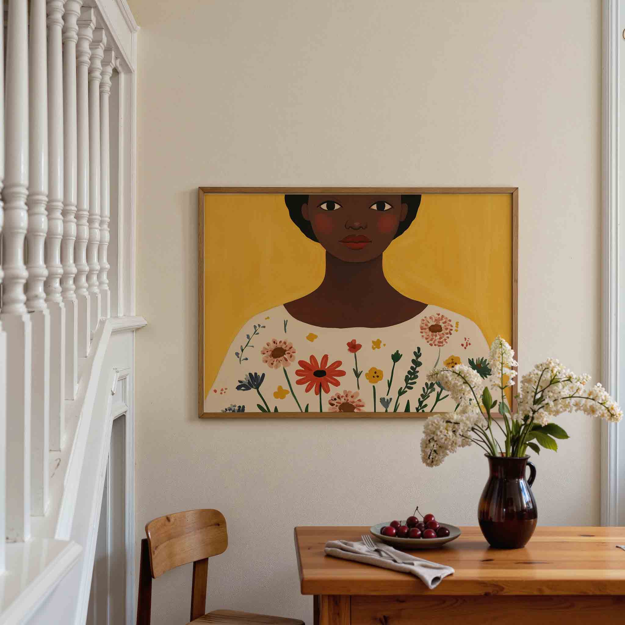Vrouw met bloemen Poster