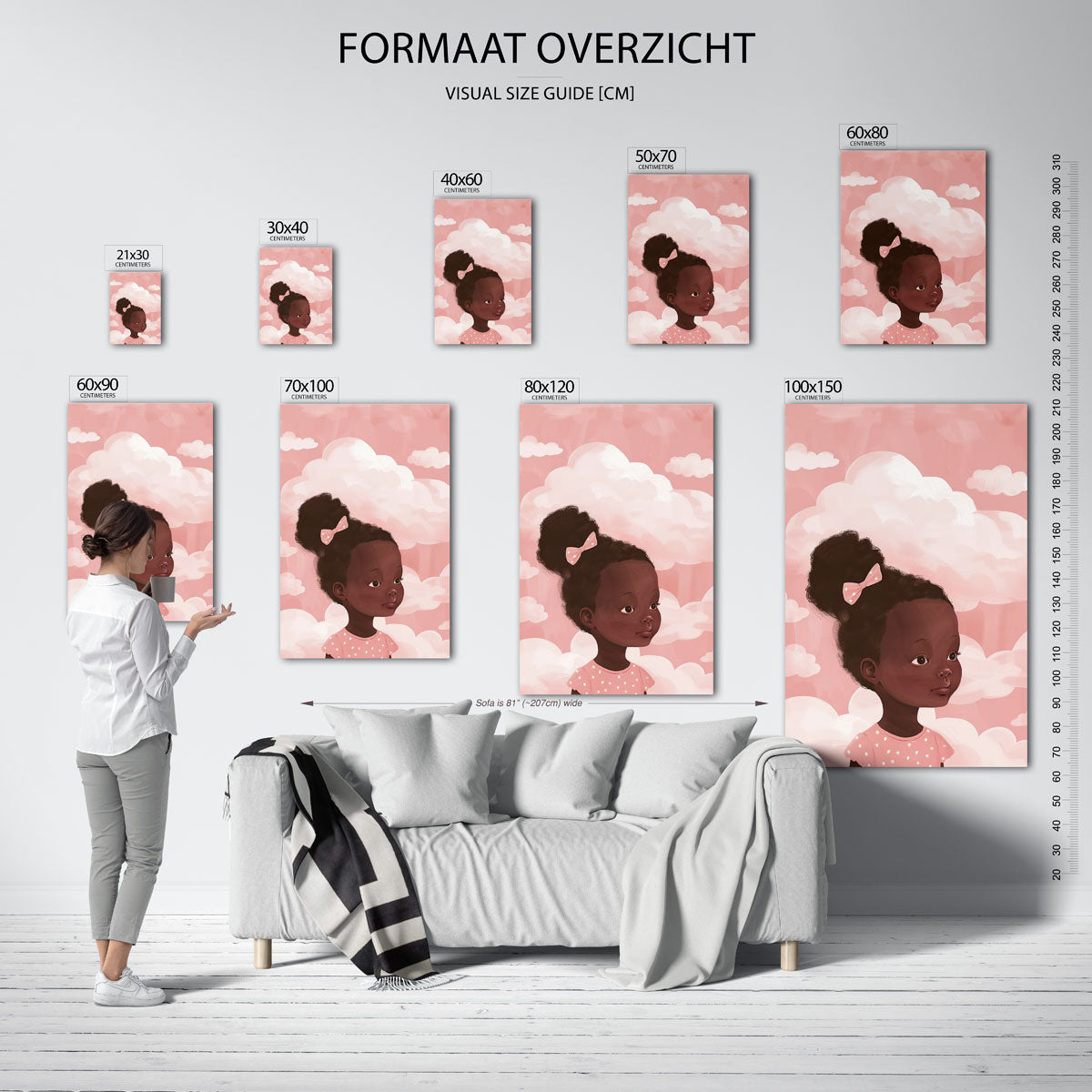 Meisje met wolken Poster