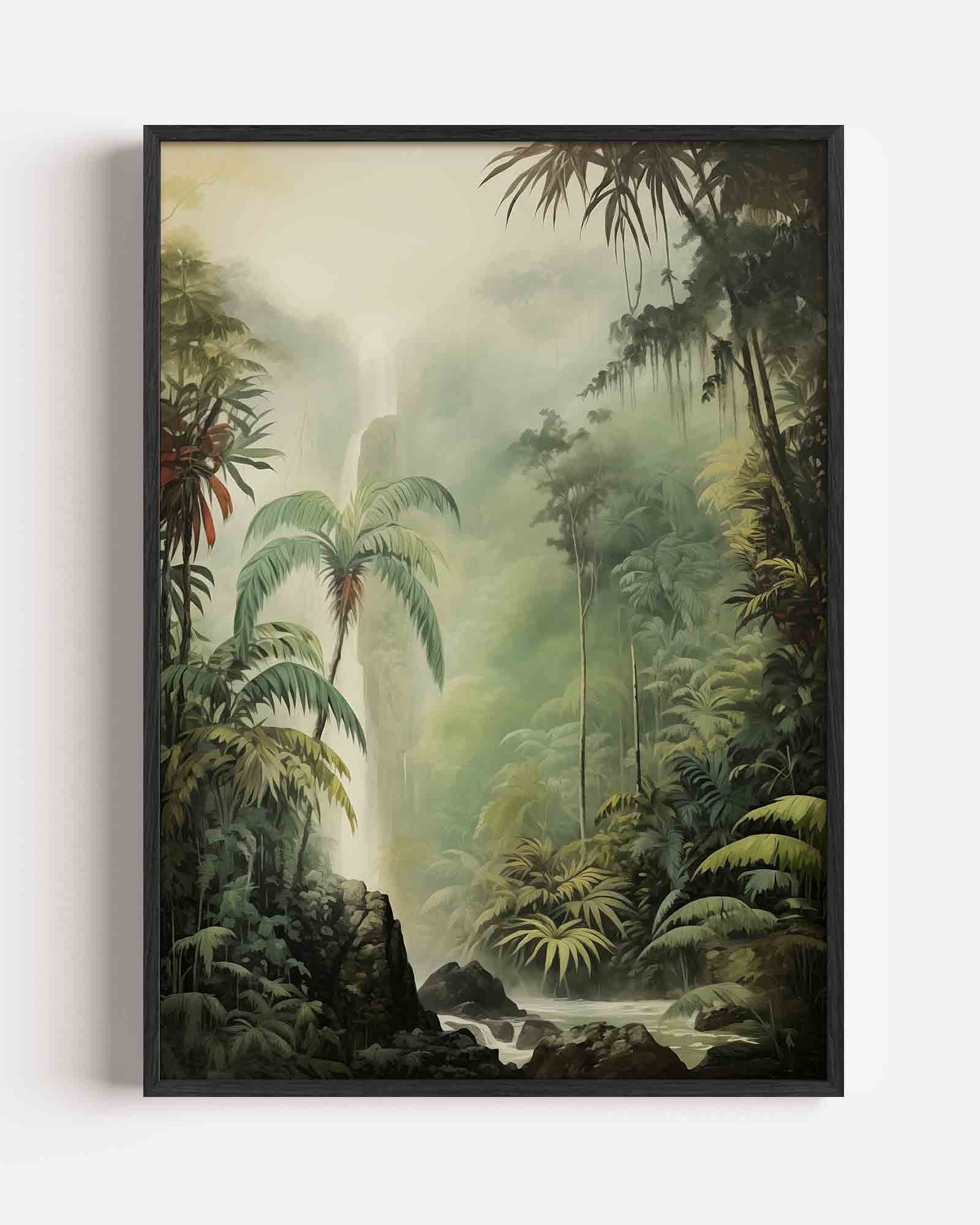 Waterval en jungle Poster