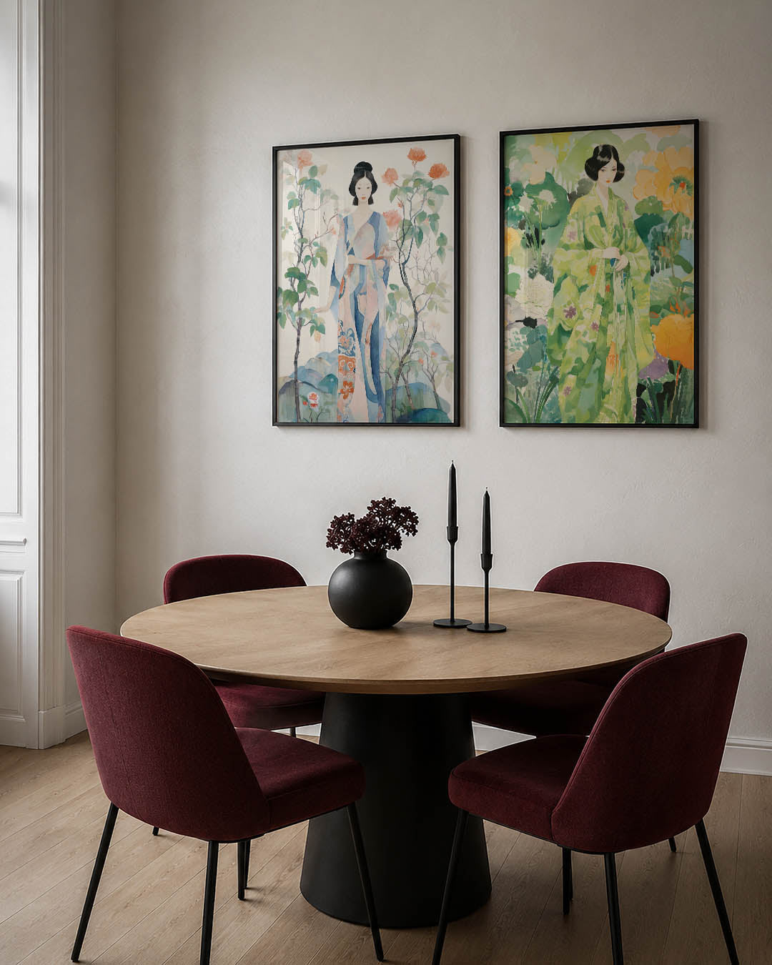 Vrouw en bloemen Posterset