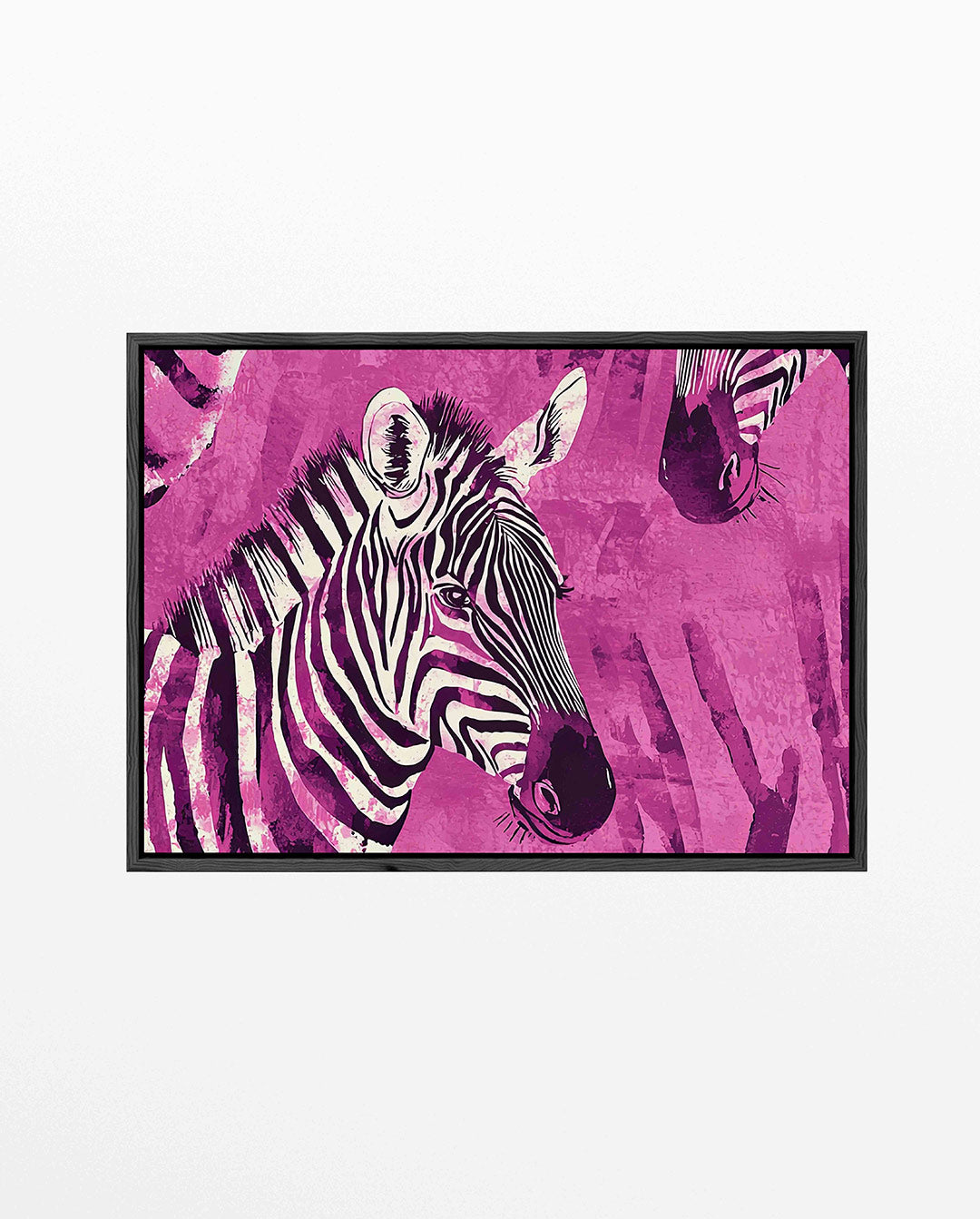 Zebra op roze achtergrond Kunstwerk